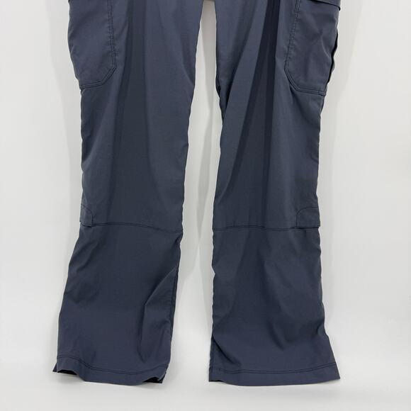 DULUTH Dry on the Fly Bootcut Pants Size 6 Blue Ink Roll Tab Hem Stretch Pockets - Picture 3 of 11